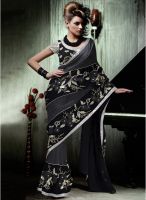 Mahotsav Black Embroidered Saree