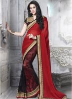 Mahotsav Red Embroidered Saree