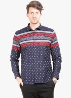 Orange Valley Multicoloured Printed Slim Fit Casual Shirt
