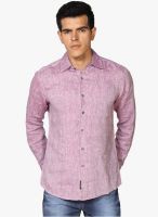 Provogue Purple Solid Regular Fit Casual Shirt