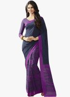 Roop Kashish Navy Blue Printed Saree