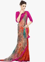 Roop Kashish Orange Printed Saree
