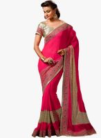 Roop Kashish Pink Embroidered Saree