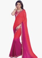 Roop Kashish Pink Printed Saree