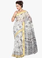 Saree Swarg Grey Printed Saree With Blouse