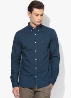 Selected Blue Solid Regular Fit Casual Shirt