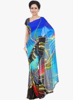 Shonaya Blue Printed Saree