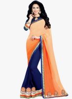 Shonaya Orange Solid Saree