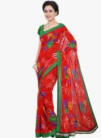 Shonaya Red Printed Saree