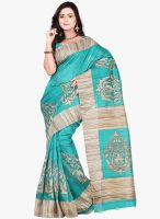 Silk Bazar Green Printed Saree