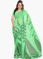 Silk Bazar Green Printed Saree