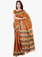 Silk Bazar Orange Printed Saree