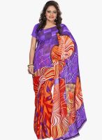 Silk Bazar Purple Printed Saree