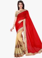 Silk Bazar Red Embroidered Saree