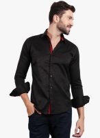 Solemio Black Solid Slim Fit Casual Shirt