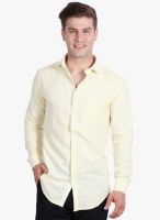 Solemio Yellow Solid Regular Fit Casual Shirt