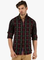 The Indian Garage Co. Black Checked Slim Fit Casual Shirt