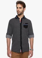 The Indian Garage Co. Black Printed Slim Fit Casual Shirt