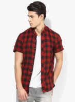 Tom Tailor Red Checked Regular Fit Casual Shirt