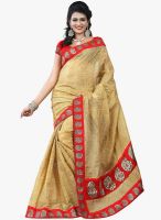 Triveni Sarees Beige Border Work Festive Saree