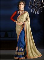 Triveni Sarees Beige Embroidered Saree