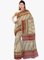 Triveni Sarees Beige Printed Saree