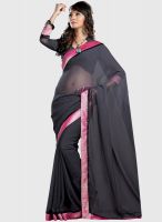 Triveni Sarees Black Embellished Saree