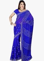 Triveni Sarees Blue Embroidered Saree