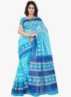 Triveni Sarees Blue Printed Saree