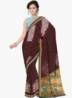 Triveni Sarees Brown Printed Saree