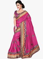 Triveni Sarees Magenta Embroidered Saree