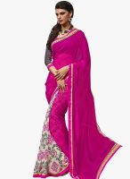 Triveni Sarees Magenta Printed Saree