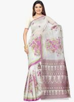 Triveni Sarees Off White Printed Saree
