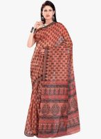 Triveni Sarees Peach Printed Saree