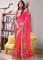 Triveni Sarees Pink Embroidered Saree
