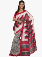 Triveni Sarees White Printed Saree