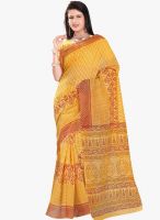 Triveni Sarees Yellow Printed Saree