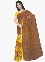 Triveni Sarees Yellow Printed Saree