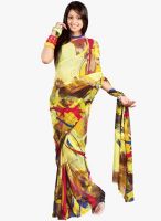 Triveni Sarees Yellow Printed Saree