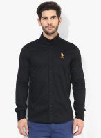 U.S. Polo Assn. Black Solid Regular Fit Casual Shirt