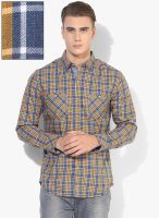 Ucla Blue Checked Casual Shirt