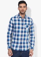 United Colors of Benetton Blue Checked Slim Fit Casual Shirt