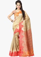 Vaamsi Beige Printed Saree