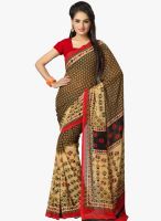 Vaamsi Beige Printed Saree