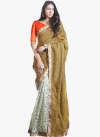 Vaamsi Brown Printed Saree