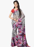 Vaamsi Grey Printed Saree