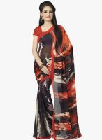 Vaamsi Orange Printed Saree