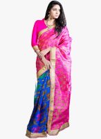 Vaamsi Pink Printed Saree