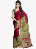 Vaamsi Red Printed Saree