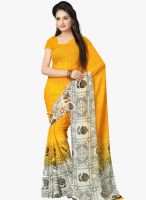 Vaamsi Yellow Printed Saree